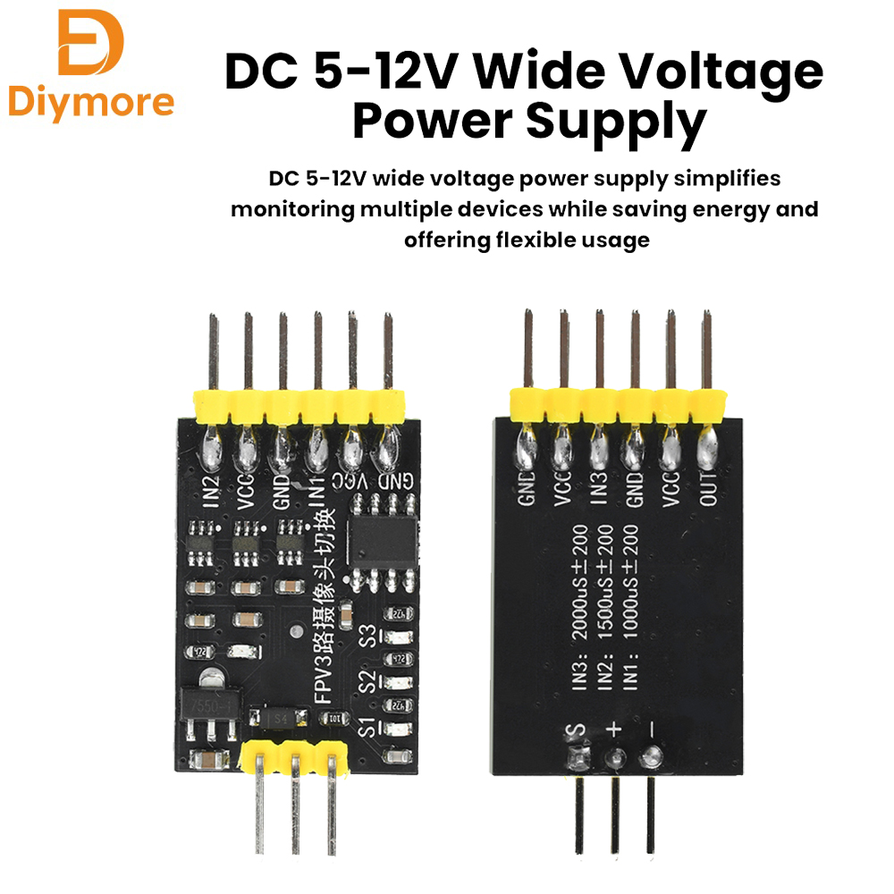 Drone Switch Rc - Moduł przełącznika wideo 3-kanałowy DC5-12V, sterowanie