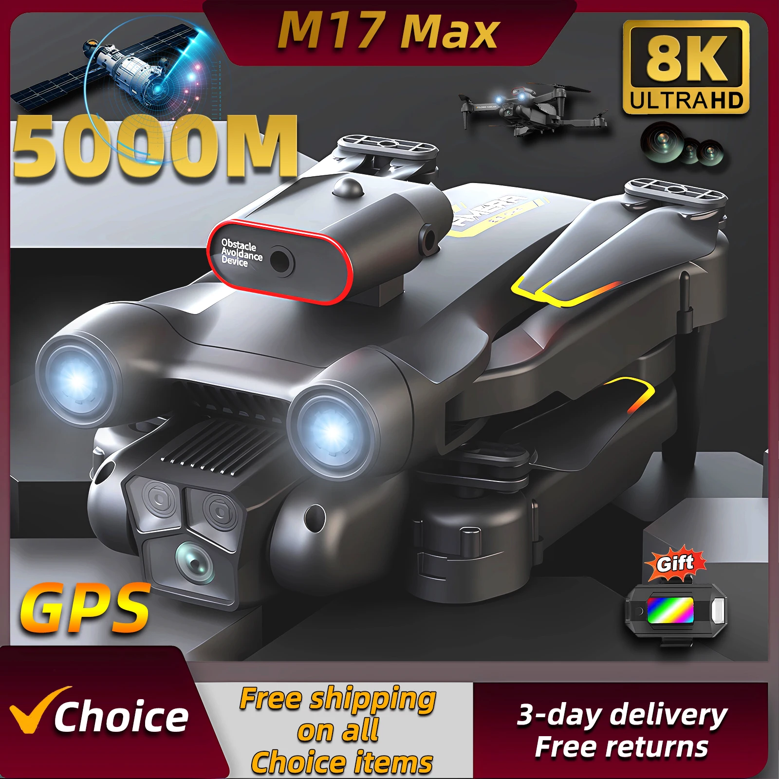 Drone Rc Explorer - Nowy dron M17 Max 8K Profesjonalny